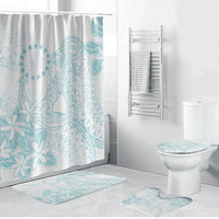 Turquoise Kuki Airani Tapakau Bathroom Set Tribal Anchor Mix Tiare LT7 Bathroom Set (4 pcs) Turquoise - Polynesian Pride
