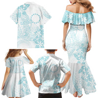 Turquoise Kuki Airani Tapakau Family Matching Mermaid Dress and Hawaiian Shirt Tribal Anchor Mix Tiare LT7 - Polynesian Pride