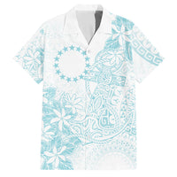 Turquoise Kuki Airani Tapakau Family Matching Mermaid Dress and Hawaiian Shirt Tribal Anchor Mix Tiare LT7 Dad's Shirt - Short Sleeve Turquoise - Polynesian Pride