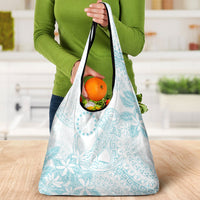 Turquoise Kuki Airani Tapakau Grocery Bag Tribal Anchor Mix Tiare