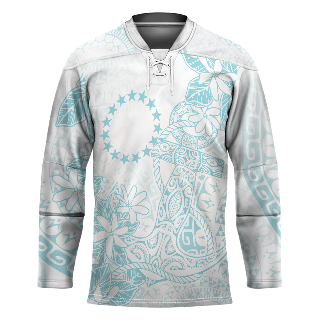 Turquoise Kuki Airani Tapakau Hockey Jersey Tribal Anchor Mix Tiare LT7 Unisex Turquoise - Polynesian Pride