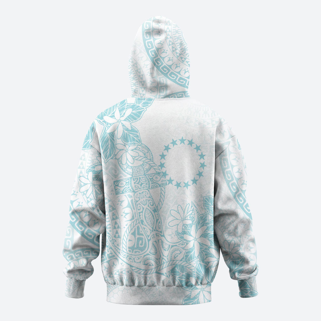 Turquoise Kuki Airani Tapakau Hoodie Tribal Anchor Mix Tiare LT7 - Polynesian Pride