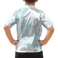 Turquoise Kuki Airani Tapakau Kid Hawaiian Shirt Tribal Anchor Mix Tiare LT7 - Polynesian Pride