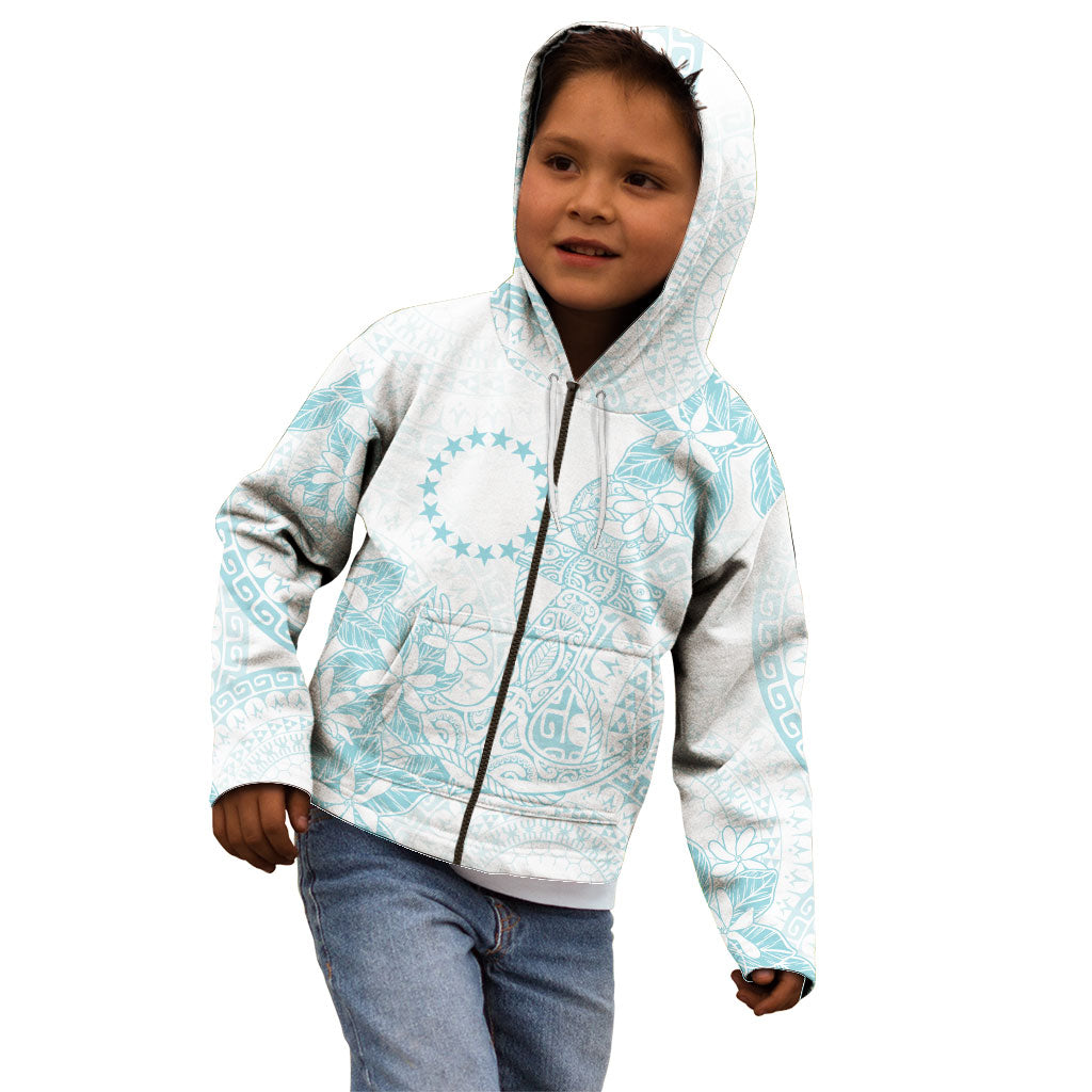 Turquoise Kuki Airani Tapakau Kid Hoodie Tribal Anchor Mix Tiare LT7 - Polynesian Pride