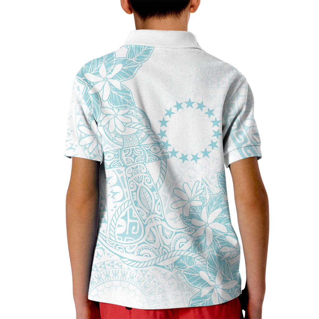 Turquoise Kuki Airani Tapakau Kid Polo Shirt Tribal Anchor Mix Tiare LT7 - Polynesian Pride