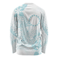 Turquoise Kuki Airani Tapakau Long Sleeve Shirt Tribal Anchor Mix Tiare