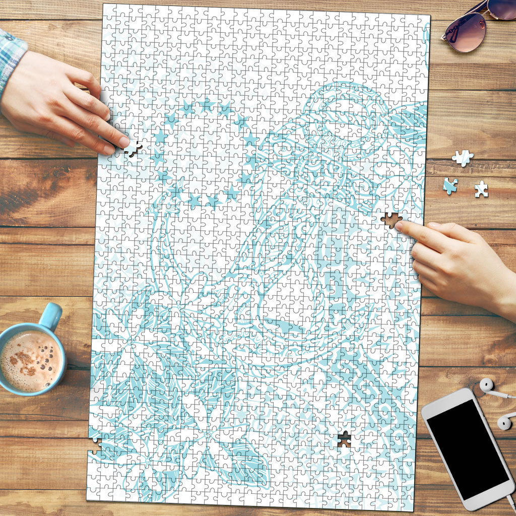 Turquoise Kuki Airani Tapakau Puzzle Tribal Anchor Mix Tiare