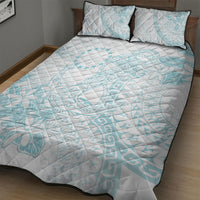 Turquoise Kuki Airani Tapakau Quilt Bed Set Tribal Anchor Mix Tiare