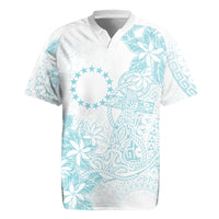 Turquoise Kuki Airani Tapakau Rugby Jersey Tribal Anchor Mix Tiare