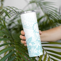 Turquoise Kuki Airani Tapakau Skinny Tumbler Tribal Anchor Mix Tiare LT7 - Polynesian Pride