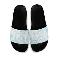 Turquoise Kuki Airani Tapakau Slide Sandals Tribal Anchor Mix Tiare