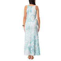Turquoise Kuki Airani Tapakau Tank Maxi Dress Tribal Anchor Mix Tiare LT7 - Polynesian Pride