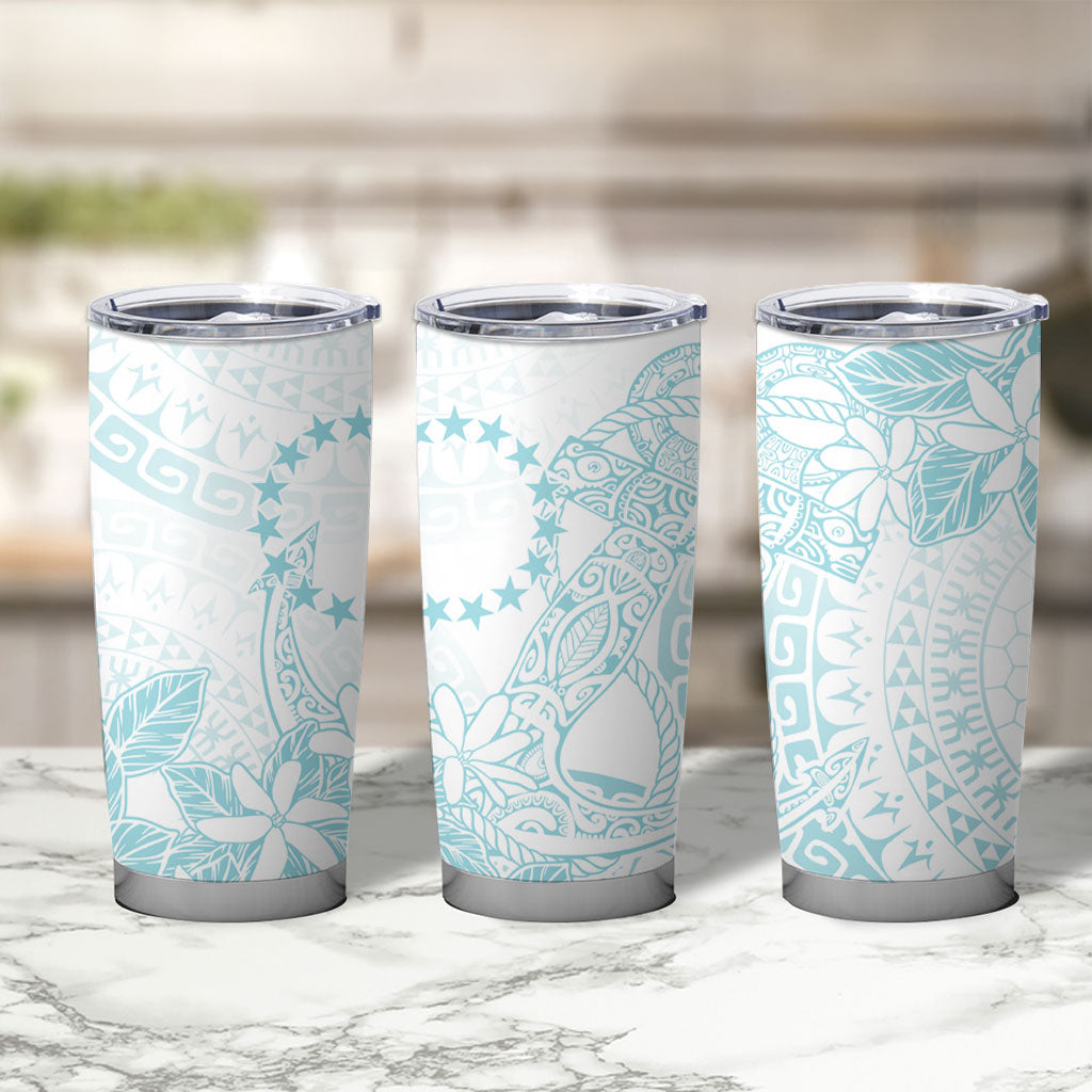 Turquoise Kuki Airani Tapakau Tumbler Cup Tribal Anchor Mix Tiare LT7 - Polynesian Pride