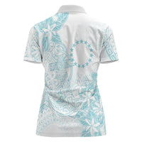 Turquoise Kuki Airani Tapakau Women Polo Shirt Tribal Anchor Mix Tiare LT7 - Polynesian Pride