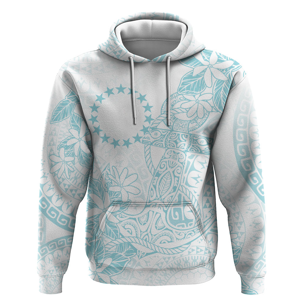 Turquoise Kuki Airani Tapakau Zip Hoodie Tribal Anchor Mix Tiare LT7 Pullover Hoodie Turquoise - Polynesian Pride