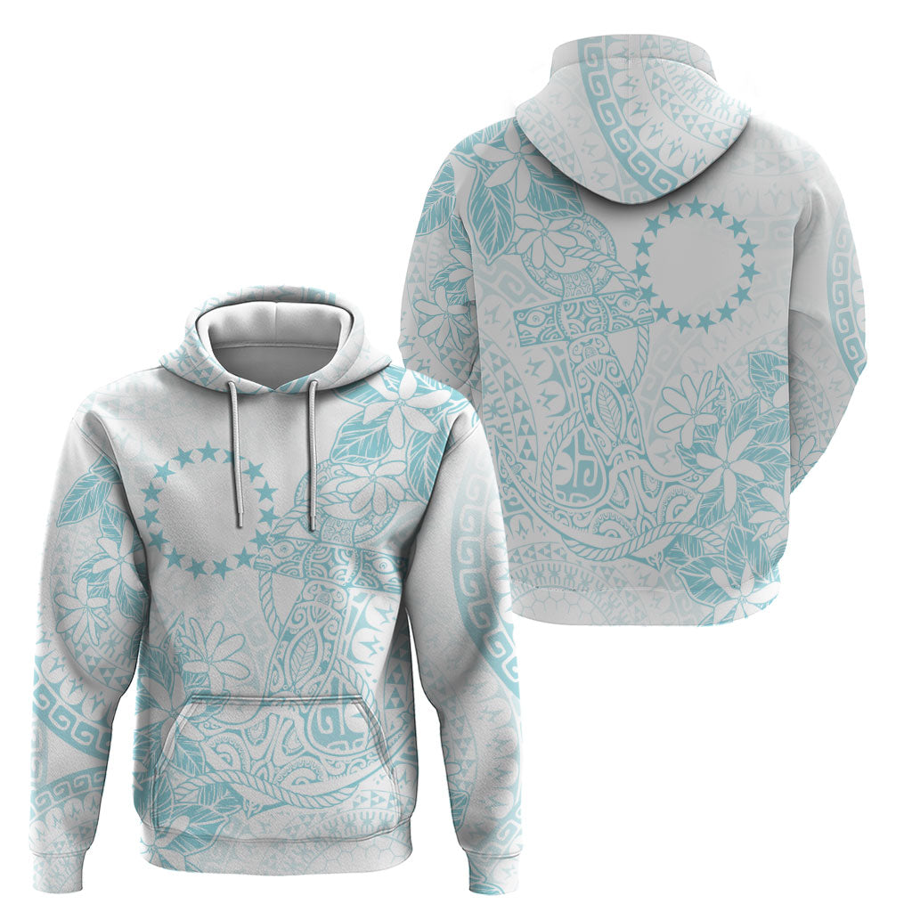 Turquoise Kuki Airani Tapakau Zip Hoodie Tribal Anchor Mix Tiare LT7 - Polynesian Pride