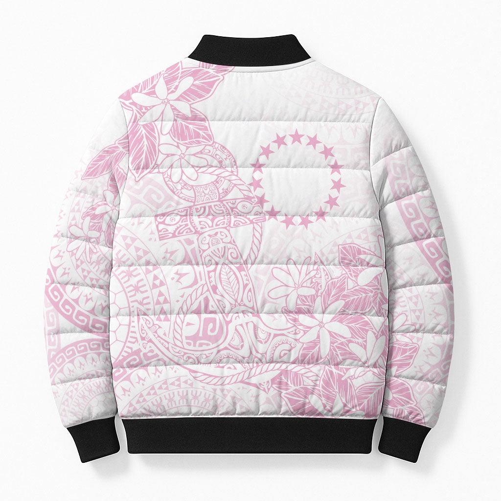 Candy Pink Kuki Airani Tapakau Bomber Puffer Jacket Tribal Anchor Mix Tiare