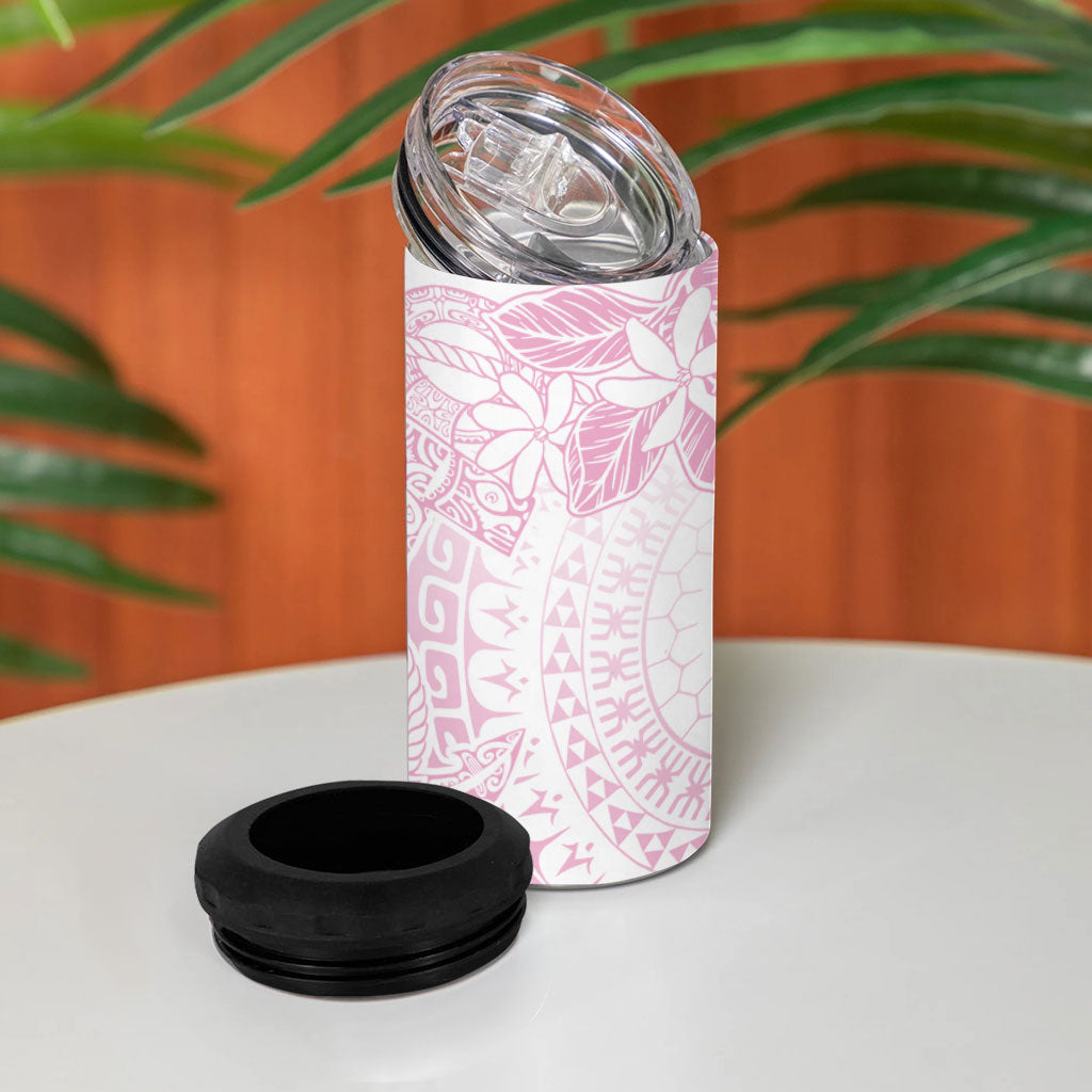 Candy Pink Kuki Airani Tapakau 4 in 1 Can Cooler Tumbler Tribal Anchor Mix Tiare LT7 - Polynesian Pride