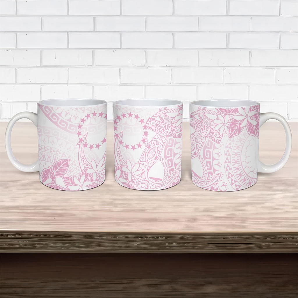 Candy Pink Kuki Airani Tapakau Ceramic Mug Tribal Anchor Mix Tiare