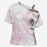 Candy Pink Kuki Airani Tapakau Cross Shoulder Shirt Tribal Anchor Mix Tiare LT7 Female Candy Pink - Polynesian Pride