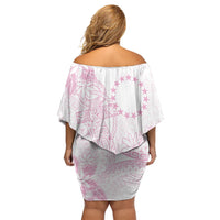 Candy Pink Kuki Airani Tapakau Family Matching Off Shoulder Short Dress and Hawaiian Shirt Tribal Anchor Mix Tiare LT7 - Polynesian Pride
