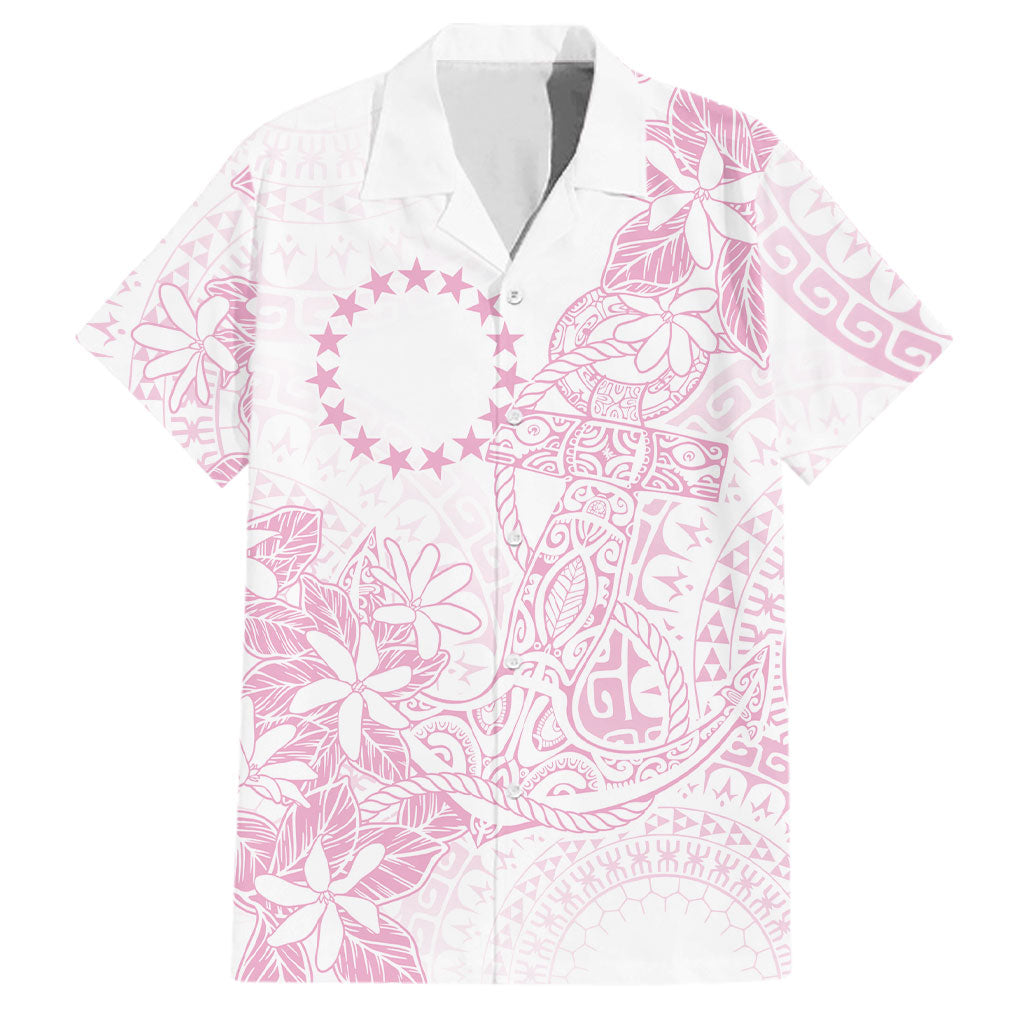 Candy Pink Kuki Airani Tapakau Family Matching Short Sleeve Bodycon Dress and Hawaiian Shirt Tribal Anchor Mix Tiare LT7 Dad's Shirt - Short Sleeve Candy Pink - Polynesian Pride