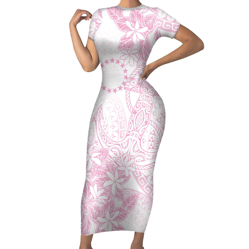 Candy Pink Kuki Airani Tapakau Family Matching Short Sleeve Bodycon Dress and Hawaiian Shirt Tribal Anchor Mix Tiare LT7 Mom's Dress Candy Pink - Polynesian Pride
