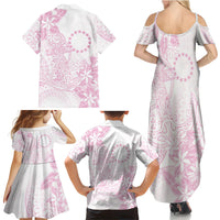 Candy Pink Kuki Airani Tapakau Family Matching Summer Maxi Dress and Hawaiian Shirt Tribal Anchor Mix Tiare LT7 - Polynesian Pride