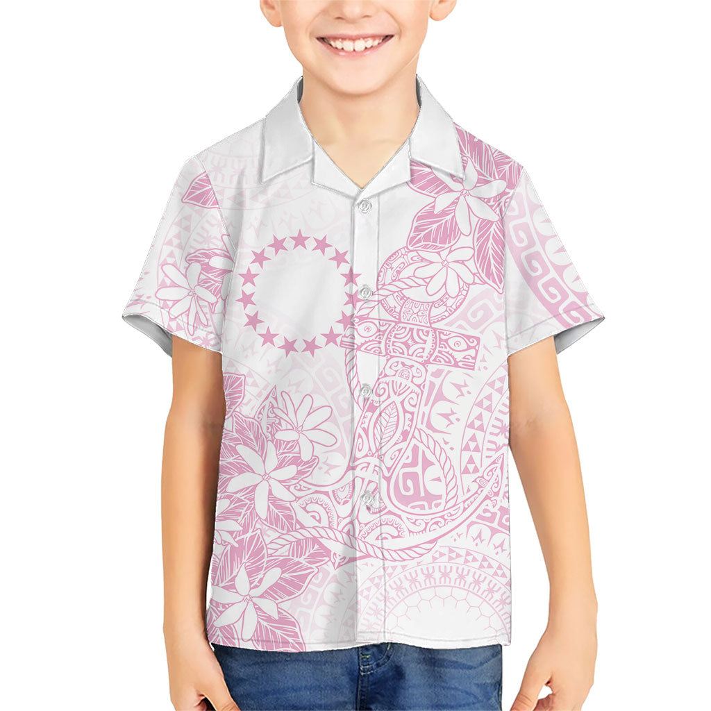 Candy Pink Kuki Airani Tapakau Family Matching Tank Maxi Dress and Hawaiian Shirt Tribal Anchor Mix Tiare LT7 Son's Shirt Candy Pink - Polynesian Pride