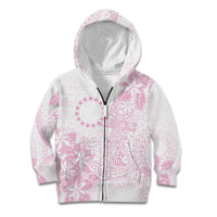 Candy Pink Kuki Airani Tapakau Kid Hoodie Tribal Anchor Mix Tiare LT7 Zip Hoodie Candy Pink - Polynesian Pride