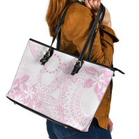 Candy Pink Kuki Airani Tapakau Leather Tote Bag Tribal Anchor Mix Tiare