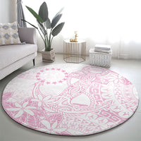 Candy Pink Kuki Airani Tapakau Round Carpet Tribal Anchor Mix Tiare