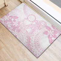 Candy Pink Kuki Airani Tapakau Rubber Doormat Tribal Anchor Mix Tiare