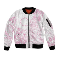 Candy Pink Kuki Airani Tapakau Sleeve Zip Bomber Jacket Tribal Anchor Mix Tiare