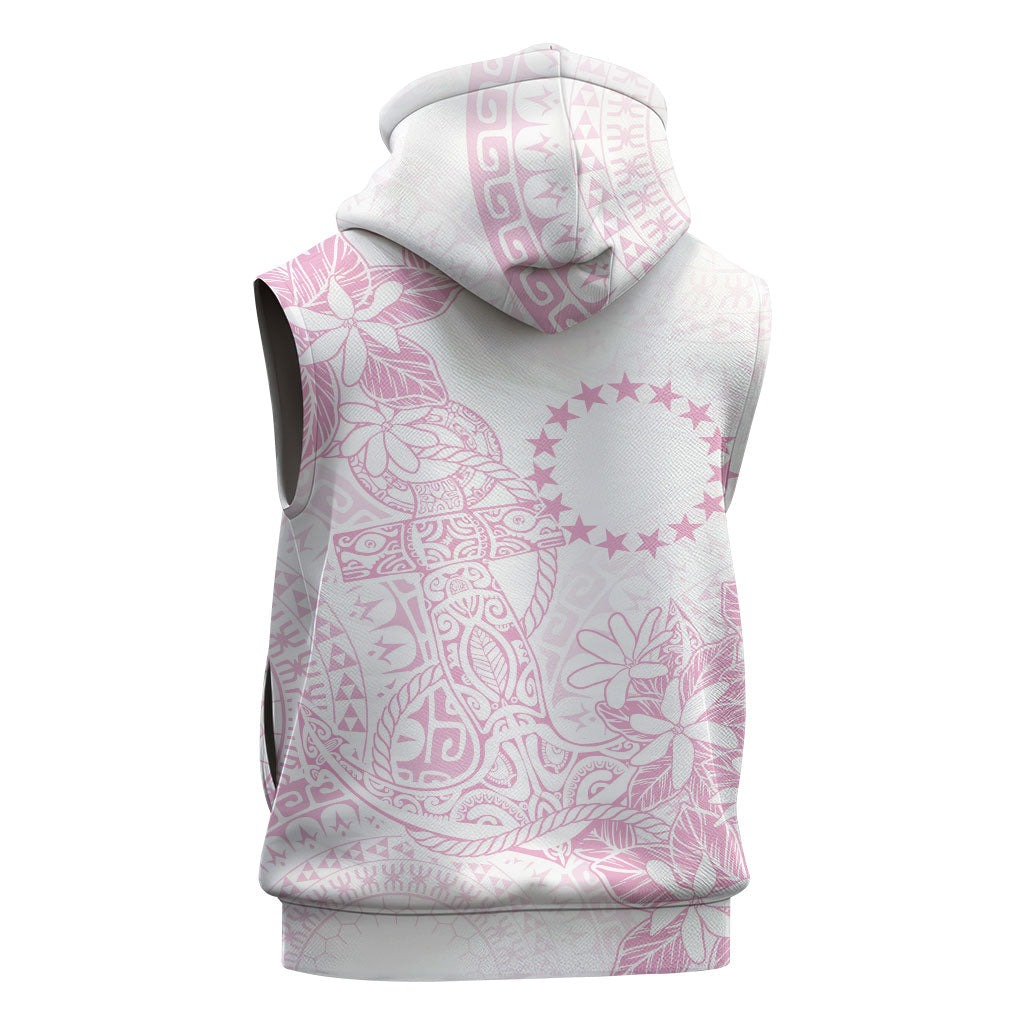Candy Pink Kuki Airani Tapakau Sleeveless Hoodie Tribal Anchor Mix Tiare LT7 - Polynesian Pride