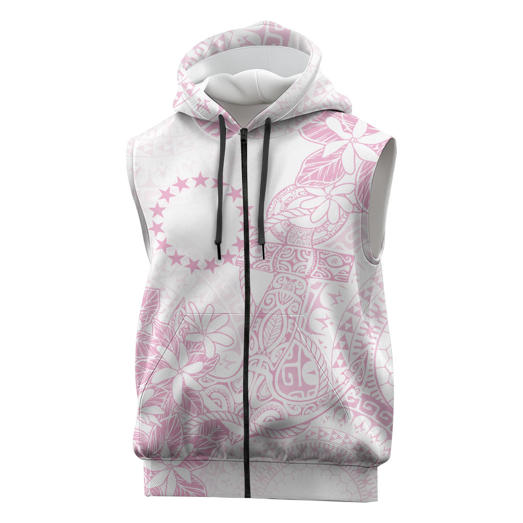 Candy Pink Kuki Airani Tapakau Sleeveless Zip Hoodie Tribal Anchor Mix Tiare LT7 Candy Pink - Polynesian Pride