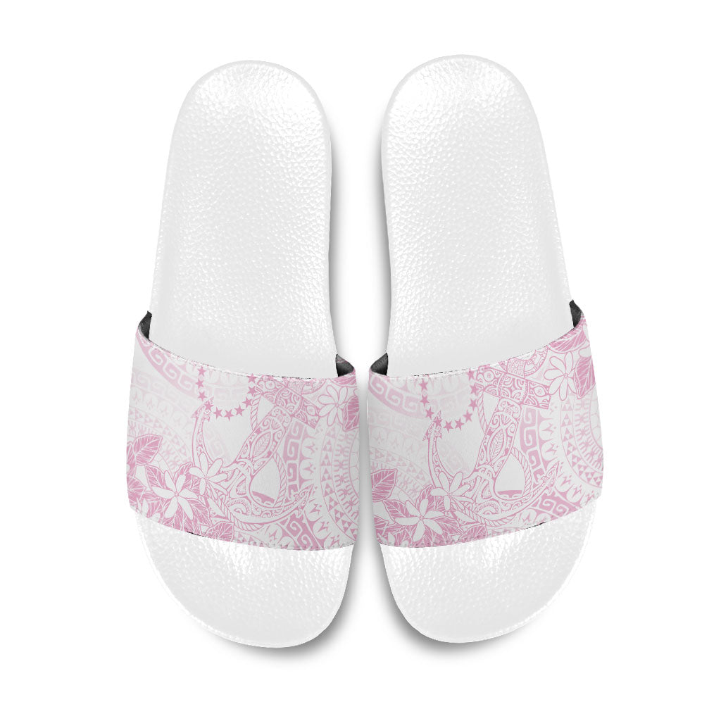 Candy Pink Kuki Airani Tapakau Slide Sandals Tribal Anchor Mix Tiare