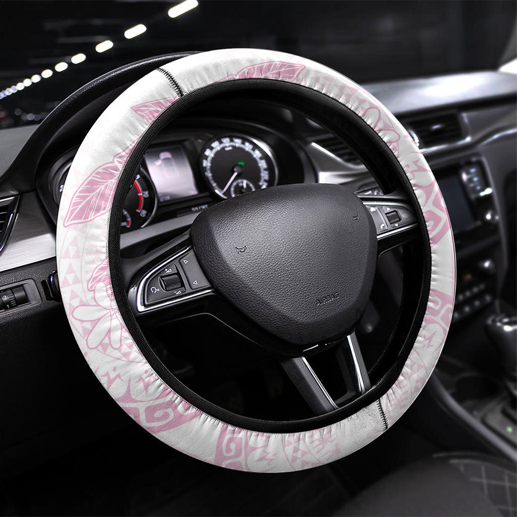 Candy Pink Kuki Airani Tapakau Steering Wheel Cover Tribal Anchor Mix Tiare
