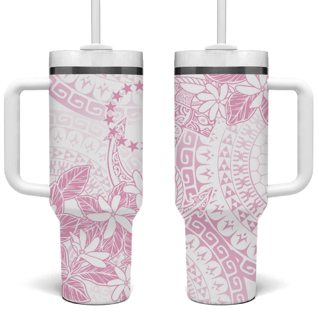 Candy Pink Kuki Airani Tapakau Tumbler With Handle Tribal Anchor Mix Tiare