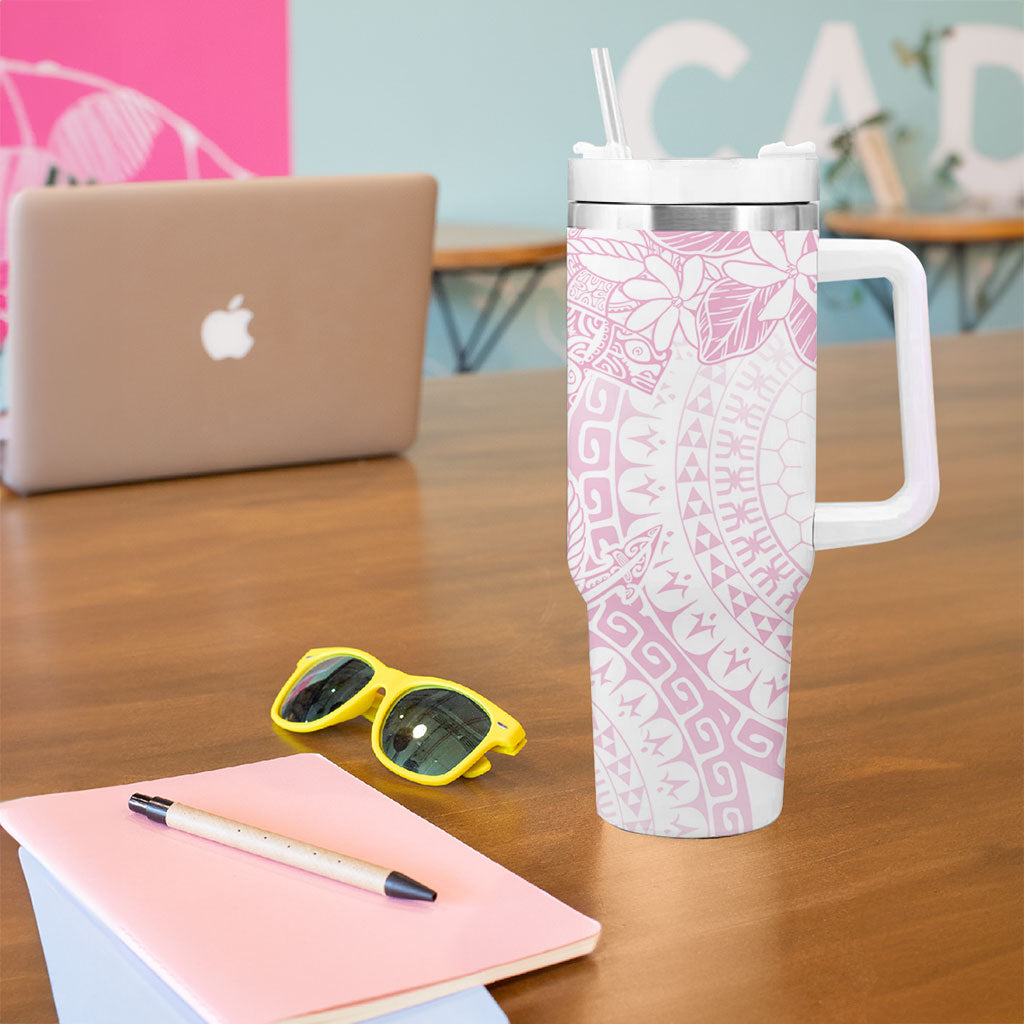 Candy Pink Kuki Airani Tapakau Tumbler With Handle Tribal Anchor Mix Tiare