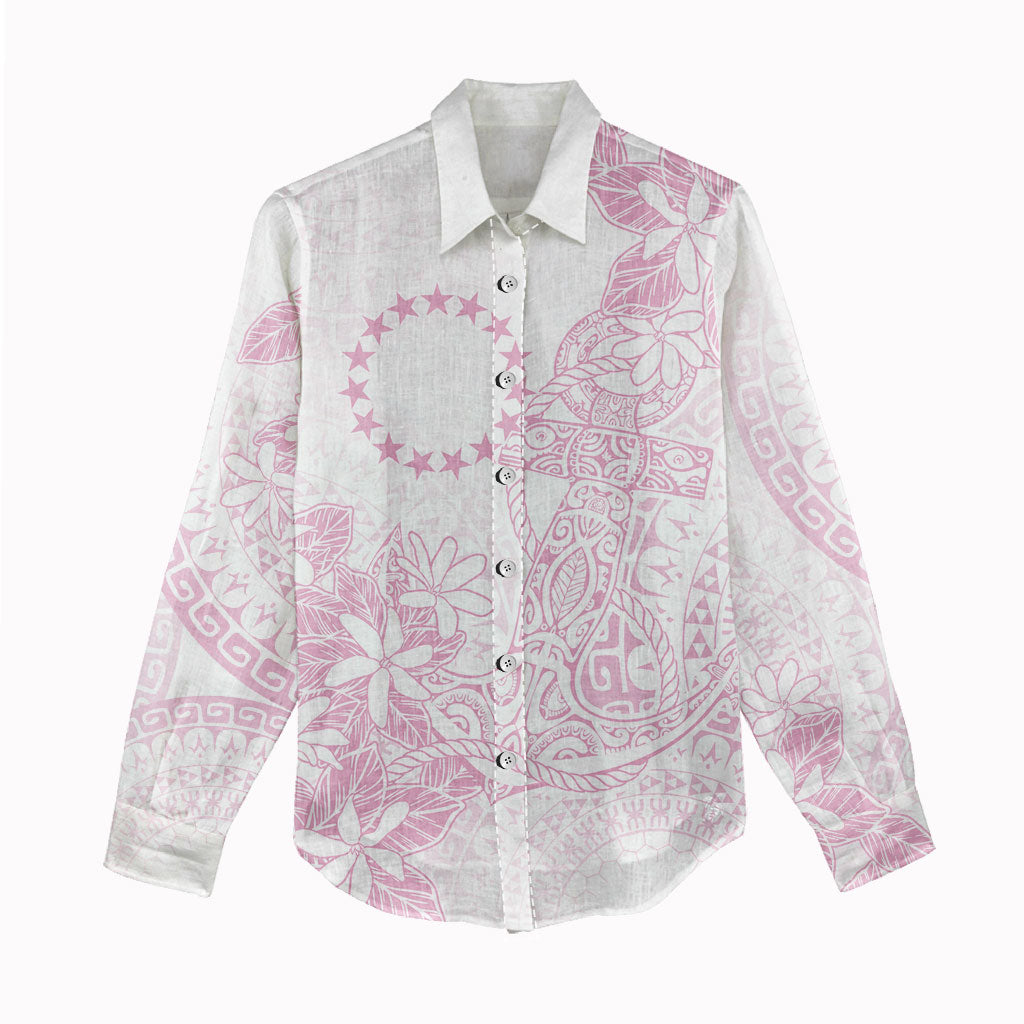 Candy Pink Kuki Airani Tapakau Women Casual Shirt Tribal Anchor Mix Tiare LT7 - Polynesian Pride