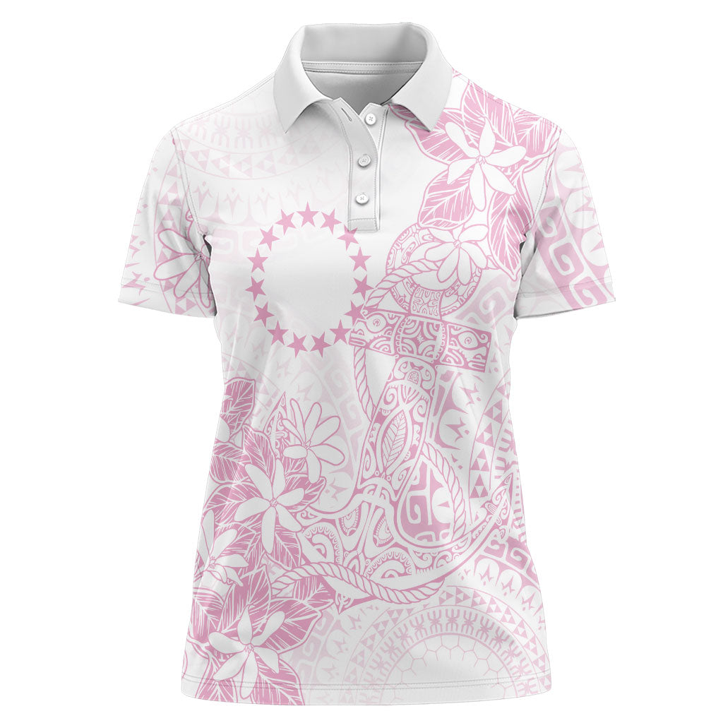 Candy Pink Kuki Airani Tapakau Women Polo Shirt Tribal Anchor Mix Tiare LT7 Female Candy Pink - Polynesian Pride