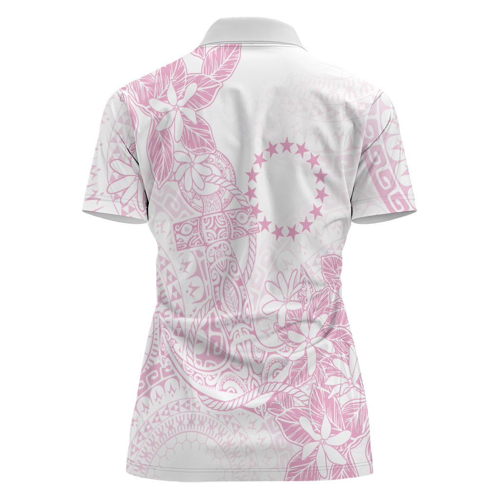 Candy Pink Kuki Airani Tapakau Women Polo Shirt Tribal Anchor Mix Tiare LT7 - Polynesian Pride