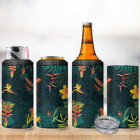 Hawaii Hula Girl Vintage 4 in 1 Can Cooler Tumbler Tropical Forest