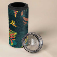 Hawaii Hula Girl Vintage 4 in 1 Can Cooler Tumbler Tropical Forest