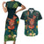 Hawaii Hula Girl Vintage Couples Matching Short Sleeve Bodycon Dress and Hawaiian Shirt Tropical Forest