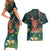 Hawaii Hula Girl Vintage Couples Matching Short Sleeve Bodycon Dress and Hawaiian Shirt Tropical Forest