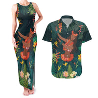 Hawaii Hula Girl Vintage Couples Matching Tank Maxi Dress and Hawaiian Shirt Tropical Forest LT7 Colorful - Polynesian Pride