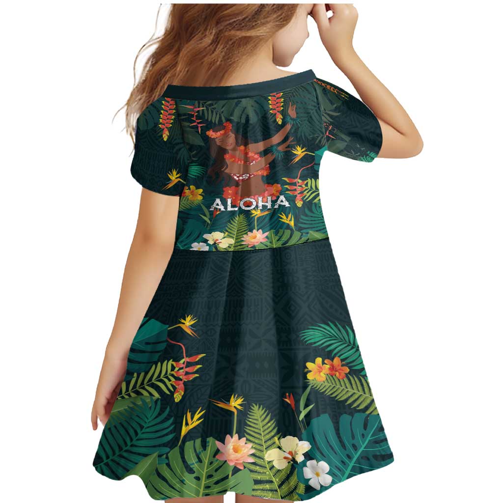 Hawaii Hula Girl Vintage Family Matching Mermaid Dress and Hawaiian Shirt Tropical Forest LT7 - Polynesian Pride