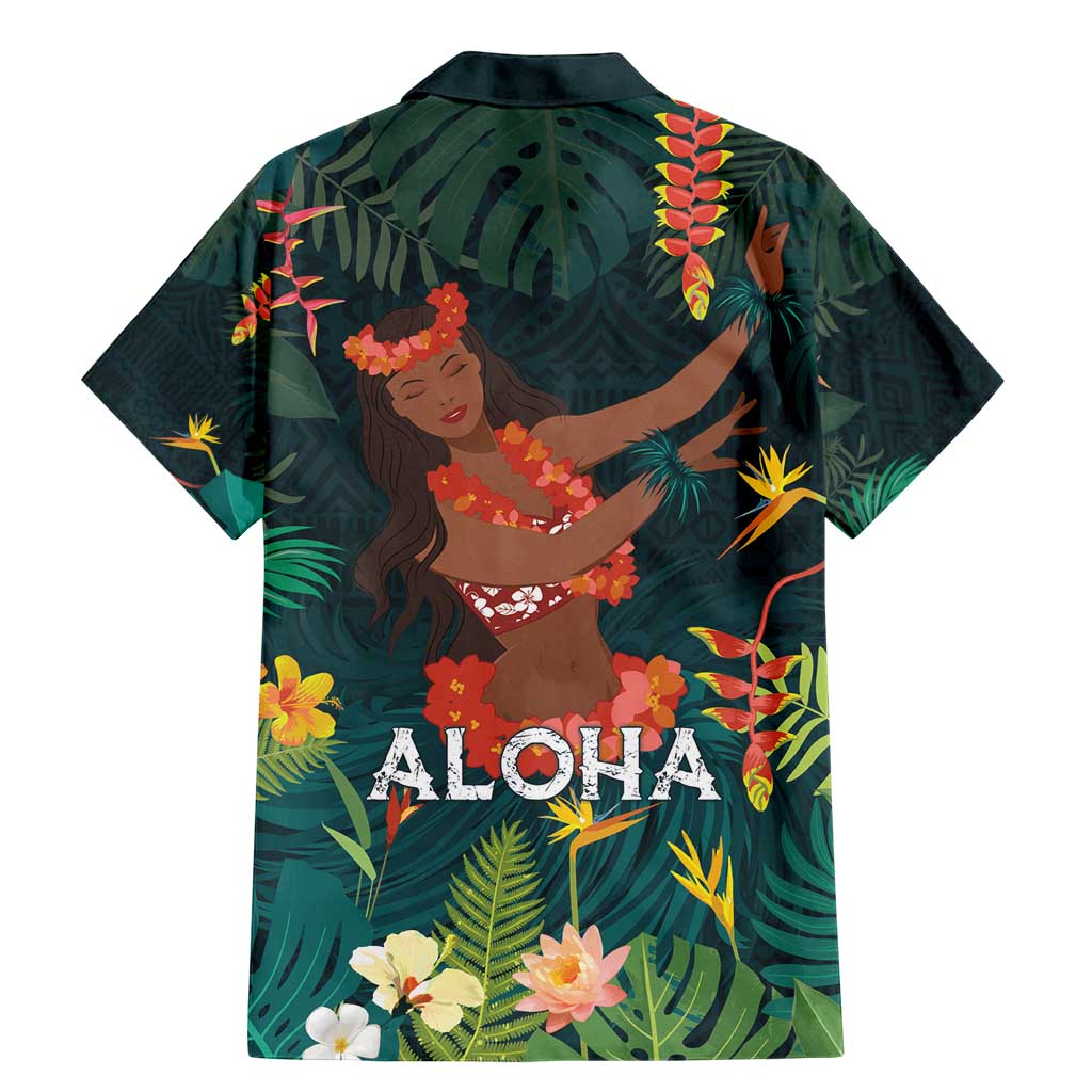Hawaii Hula Girl Vintage Family Matching Mermaid Dress and Hawaiian Shirt Tropical Forest LT7 - Polynesian Pride